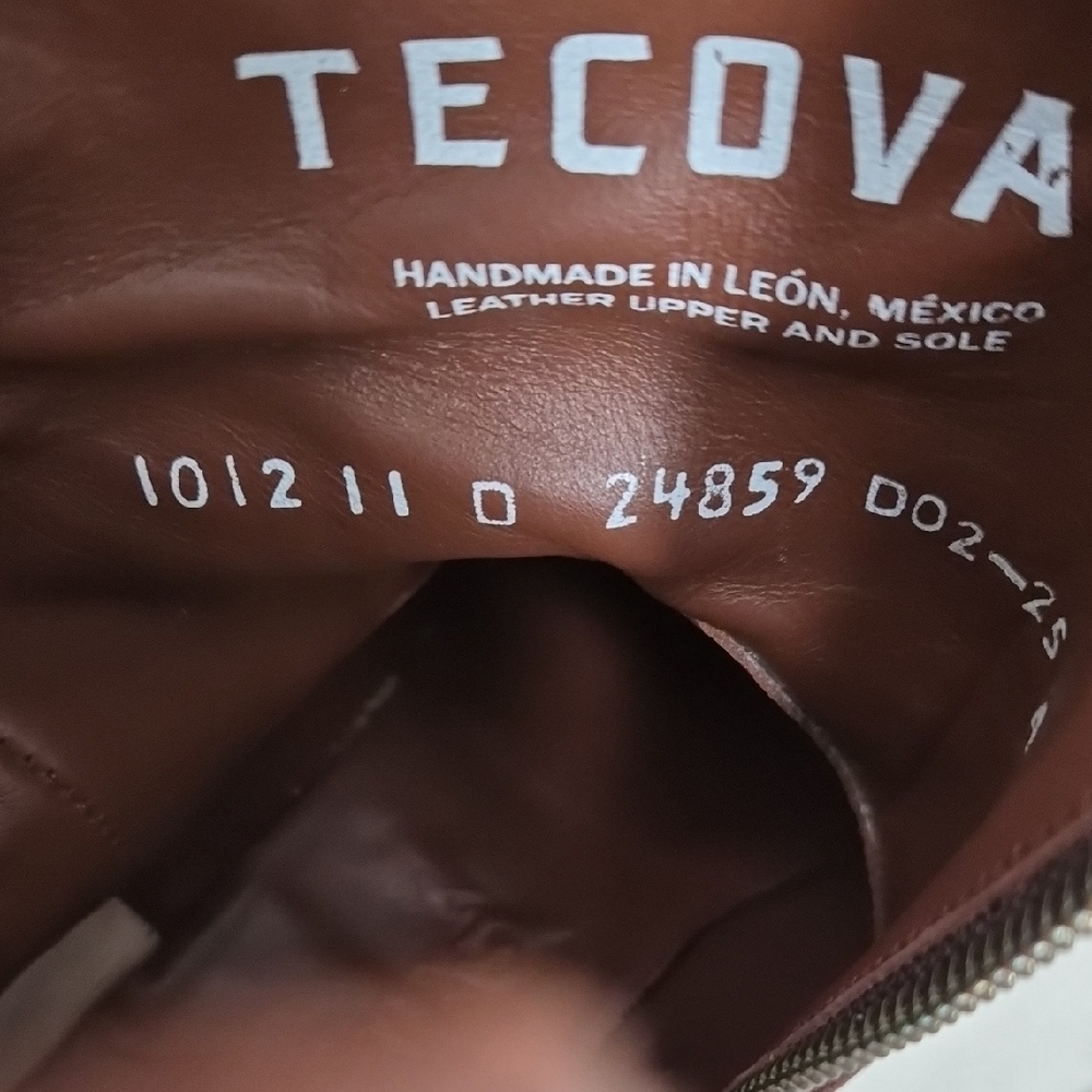 NEW Tecovas Chestnut Brown Leather Western Zip Short Boots - Picture 3 of 9